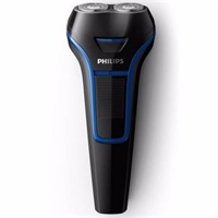飛利浦（PHILIPS）電動剃須刀充電式男士刮胡刀胡須刀剃胡刀雙刀頭水洗干濕兩用 航海藍S100/02-經(jīng)典標準型